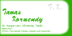 tamas kormendy business card
